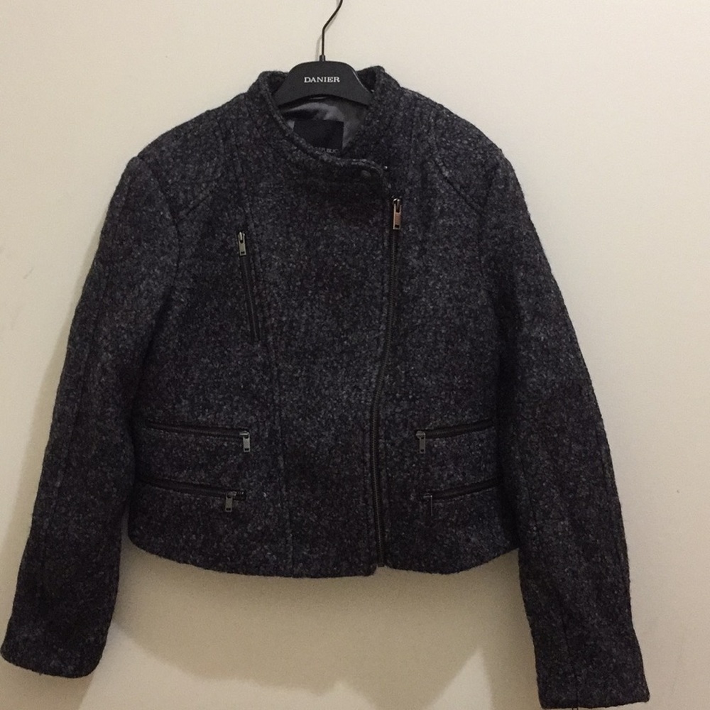 Banana Republic Gray Black Wool Jacket